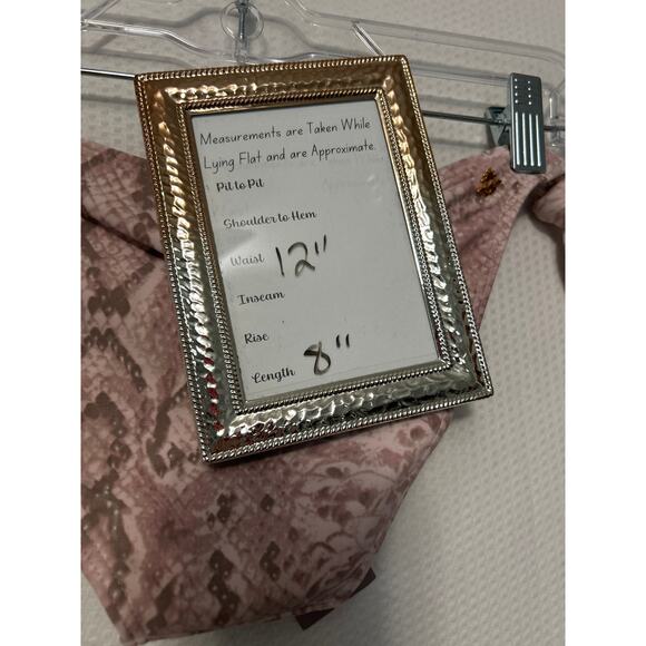 Cia Maritima Beachwear Pink Rose Snakeskin Cheeky Bikini Bottom Small NWT - Picture 10 of 11